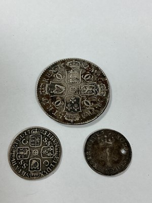 Lot 435 - Three GB Silver Coins, includes a 1682 Charles...