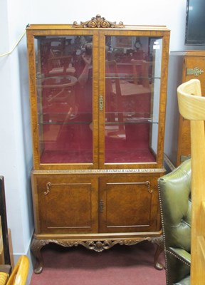 Lot 1607 - XX Century Walnut Display Cabinet, with a...