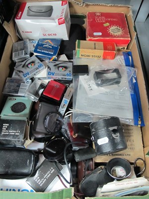 Lot 1075 - Camera accessories, including lens (Asahi...