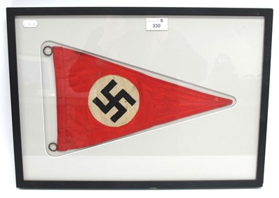 Lot 330 - WWII German Third Reich NSDAP Swastika Pennant,...