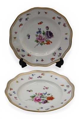 Lot 1221 - A Pair of Meissen Porcelain Plates, of shaped...