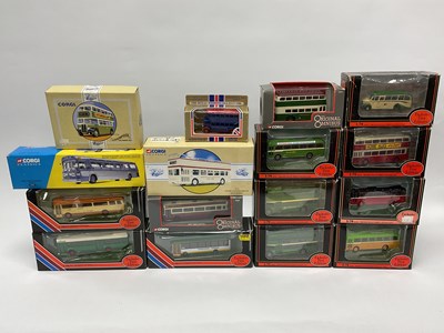 Lot 699 - Sixteen Diecast model buses by EFE, Corgi and...