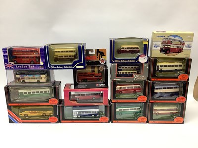 Lot 713 - Sixteen 1:76 / 1:64 Scale Diecast Model Buses,...