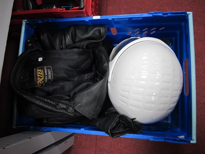Lot 1088 - Vintage Motorcycle Gear, including a white...