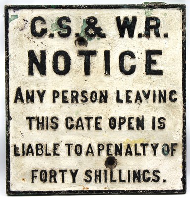 Lot 1334 - Vintage Cast Iron Railway Platform Sign...