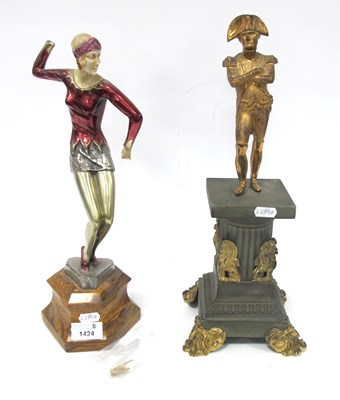 Lot 1424 - Resin and Metal Figure of an Art Deco Lady...