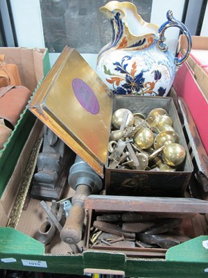 Lot 1015 - Colman's Mustard Tin, brass door knobs,...