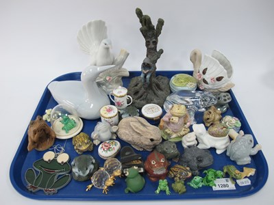 Lot 1280 - Baccarat Glass Frog (stamp on base), enamel...