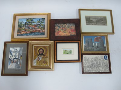 Lot 1474 - Mary Lampman Oil on Board, 'Summer Blow' 11cm...