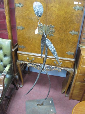 Lot 1609 - Modernist Abstract Metal Walking Man Sculpture...