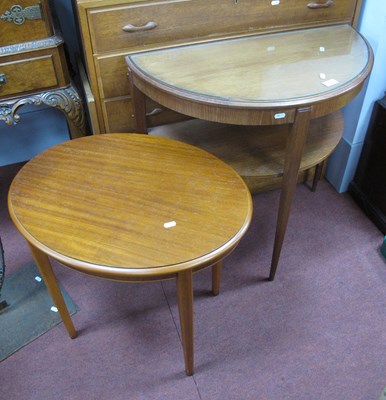 Lot 1612 - Teak Demi Lune Side Table with undershelf on...