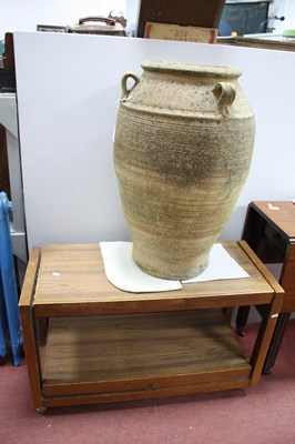 Lot 1512 - Terracotta Large Urn with three handles to the...