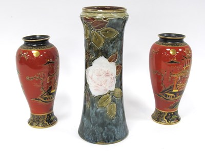 Lot 1251 - A Pair of Carlton Ware 4182, Ovoid Vases, with...