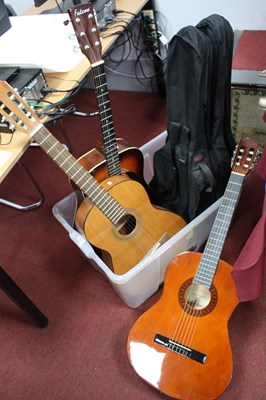 Lot 1341 - Five classical guitars, including two smaller...