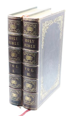 Lot 1394 - Two Vols The Imperial Family Bible, c.1844...
