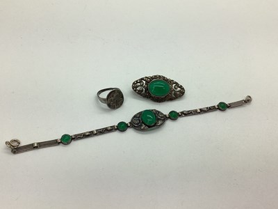 Lot 137 - A Vintage Panel Bracelet, oval and circular...