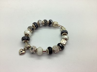 Lot 126 - Modern Love Links Sliding Charm Bracelet,...