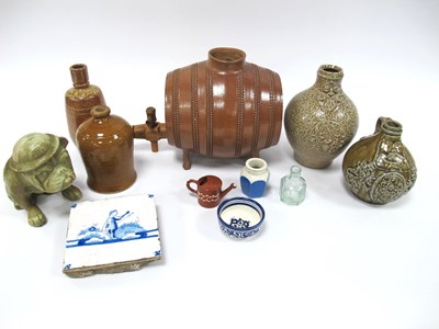Lot 1192 - Stonewzare Pottery Barrel on Adjoined Feet,...
