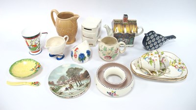 Lot 1203 - Sadler Teapot, Poole posy ring & plates,...