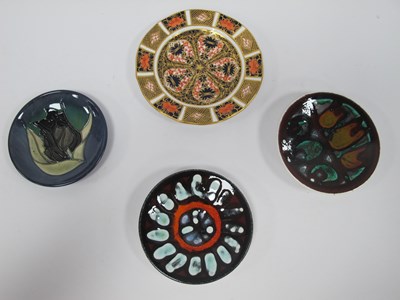 Lot 1228 - Moorcroft Black Tulip Coaster, pin tray,...