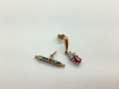 Lot 101 - A Modern Dainty 9ct Gold Multi Gem Set...