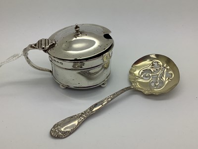 Lot 38 - A Hallmarked Silver Lidded Mustard, with green...