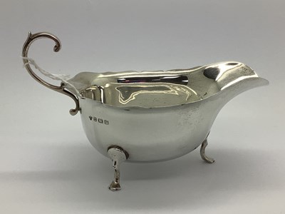 Lot 8 - A Hallmarked Silver Sauce Boat, Birmingham...
