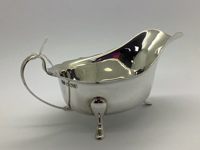 Lot 7 - A Hallmarked Silver Sauce Boat, Sheffield 1957,...