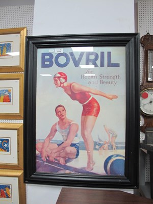 Lot 1178 - A Bovril Advertising Print in Black Wooden...