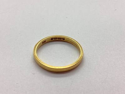 Lot 70 - A 22ct Gold Plain Wedding Band, (finger size L).