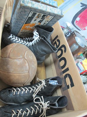 Lot 1009 - Vintage Boxing Items - two pairs of leather...