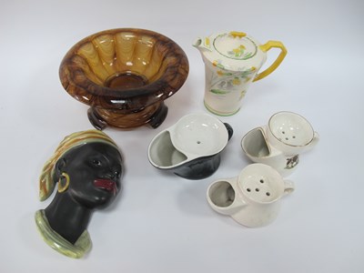 Lot 1215 - A Mid 1900s Art Deco Porcelain Mask of an...
