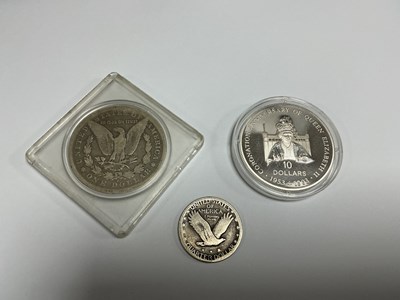 Lot 454 - 1878 USA Silver 'Morgan' Dollar, together with...