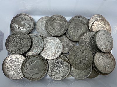 Lot 446 - GB Pre 1947 Silver Half Crowns, total weight...