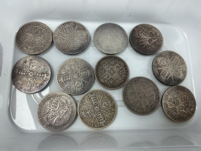 Lot 507 - Twelve GB Victoria Silver Florins.