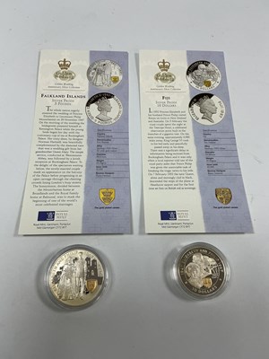Lot 541 - Two QEII Golden Wedding Anniversary Silver...