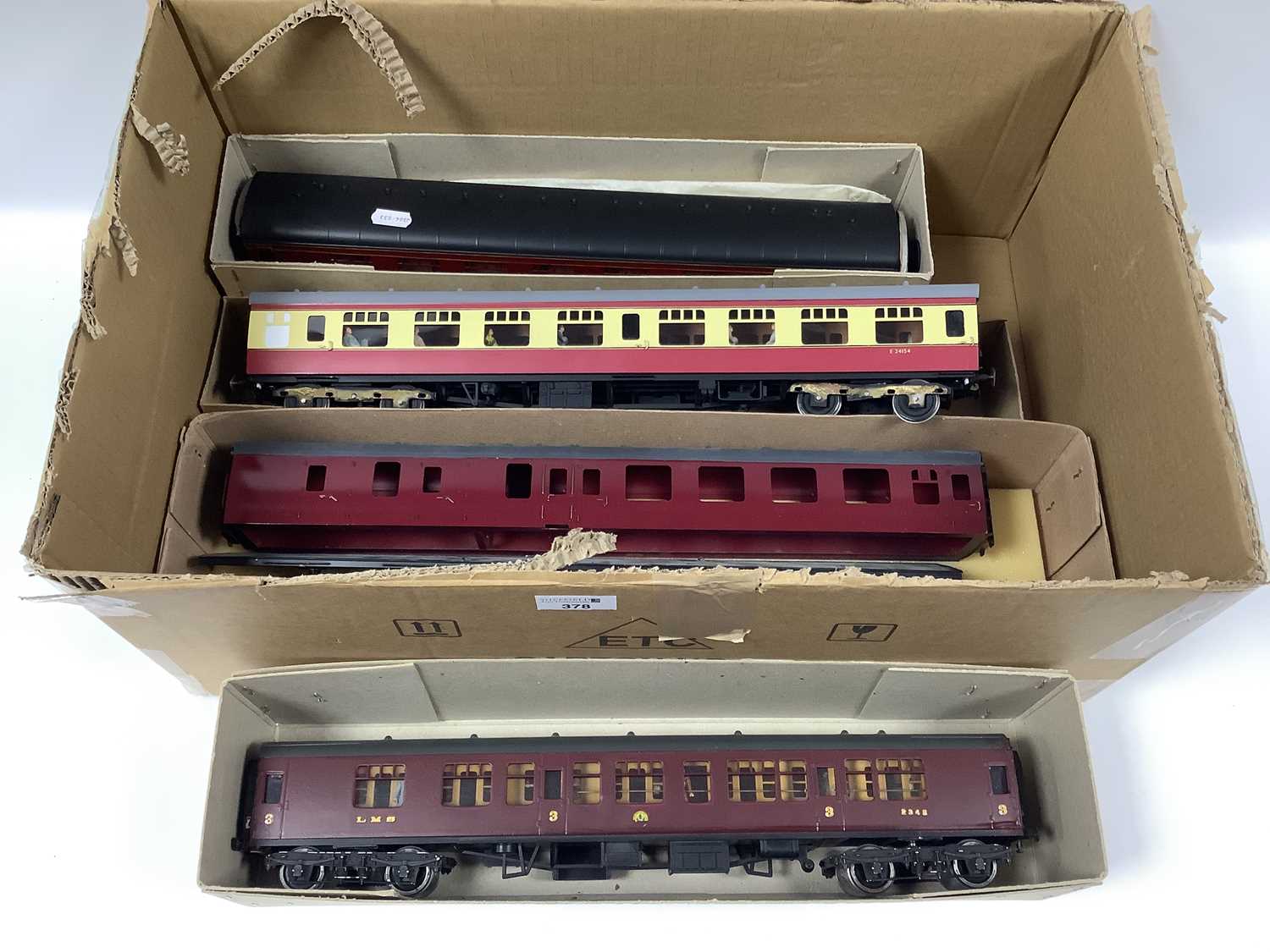 Lot 378 - Four 'O' Gauge/7mm MKI Bogie Coaches, to...