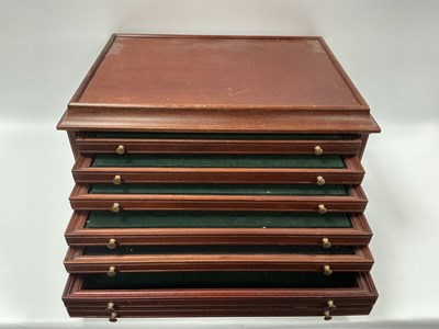 Lot 305 - A Six Tray Wooden Fitted Coin Display Case, W...