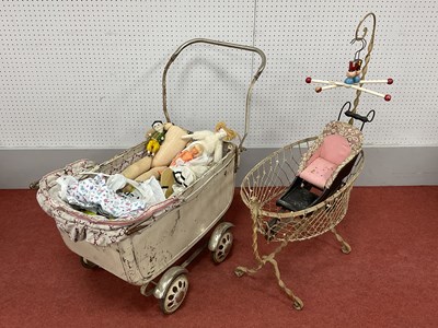 Lot 837 - A Circa 1930's Toy Pram, (with replacement...