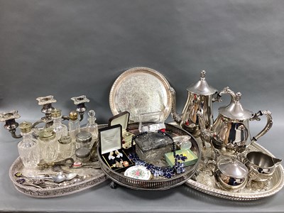 Lot 228 - A Plated Four Piece Tea Set, gallery style...