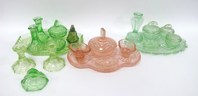 Lot 1200 - Pressed Glass Part Trinket Sets from the 1920s...