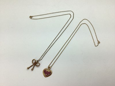 Lot 102 - A Modern 9ct Gold Heart Shape Pendant, with...