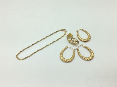 Lot 97 - A Fine Chain Bracelet, stamped "375"; together...
