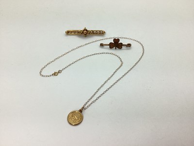 Lot 98 - A Dainty St. Christopher Pendant on Fine Chain,...