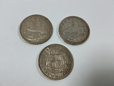 Lot 521 - Three GB Silver Crowns, includes two George V...