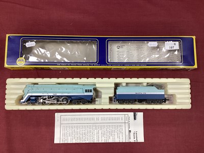 Lot 597 - An 'HO' gauge AHM 4-6-4 Hudson Blue gGose...