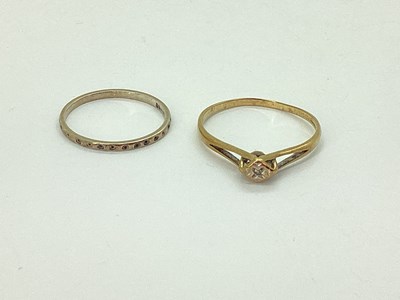 Lot 71 - A Dainty 9ct Gold Single Stone Ring, together...