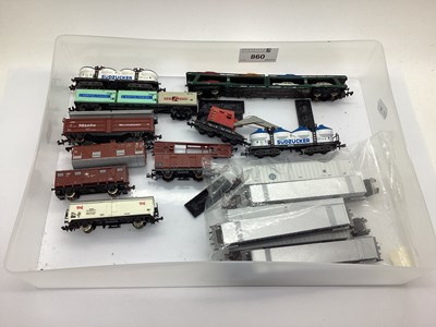 Lot 860 - Approximately Ten Unboxed 'N' Gauge European...