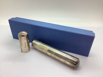 Lot 21 - A Modern Hallmarked Silver Single Cigar Case,...