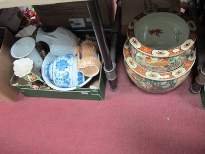 Lot 1128 - Ceramics, including two large Satsuma style...